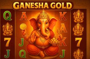 Ganesha Gold slot com símbolos místicos e interface colorida no OJWIN